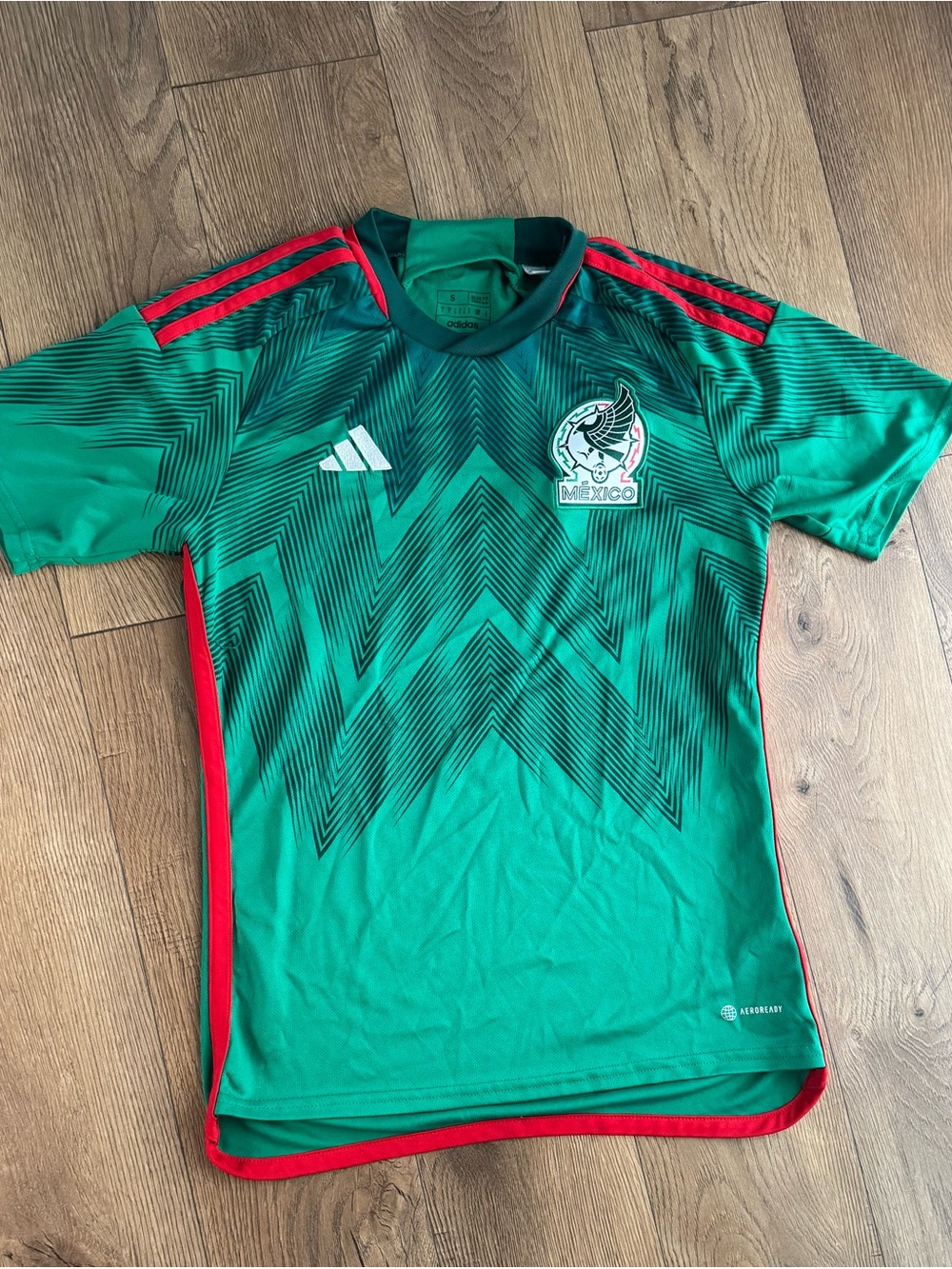 adidas Green and Red Mexico Soccer Jersey